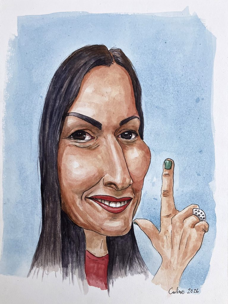 Caricatura de Yuraima Díaz por Carlos Rodríguez «Carlines»